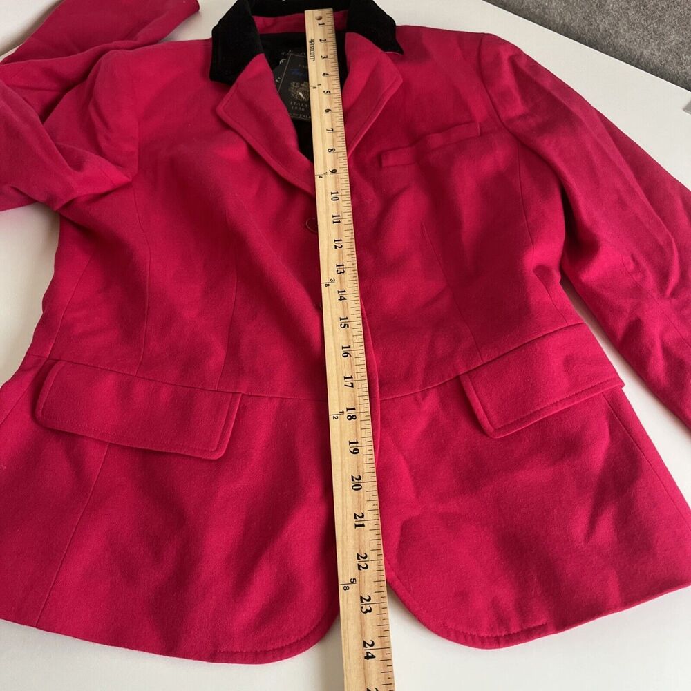 NEW Talbots Marzotto Blazer Size 8 Pink Black Velvet Lapel Pockets 99% Wool - Picture 10 of 14